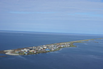 The community of Kivalina, Alaska. (Photo by Coast Guard Lt. Cdr. Micheal McNeil)