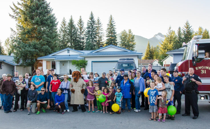 Dozens of people turned out at the block party near Aspen street