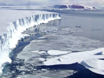 The Larsen B ice shelf on the Antarctic Peninsula, which is among the places where such ice has been breaking off. Mariano Caravaca /Reuters/Landov
