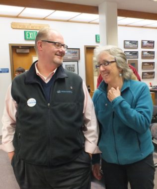 Bill Peters Kate Troll 2013 municipal election night