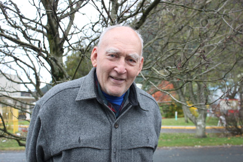 Albert Shaw was at the cornerstone laying ceremony at the Shrine of St. Therese Chapel on October 30, 1938. (Photo by Lisa Phu/KTOO)