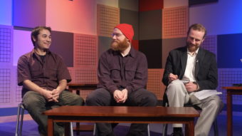 Lou Logan, Aaron Suring and Pat Race on the set of Forum@360.