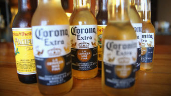 In an Illinois railyard, train cars carrying beers such as Corona and Pacifico are at risk of spoiling their cargo if freezing temperatures take hold. Scott Olson/Getty Images