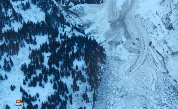 Keystone Canyonn avalanche cleanup. (Photo courtesy of the Alaska Department of Transportation)