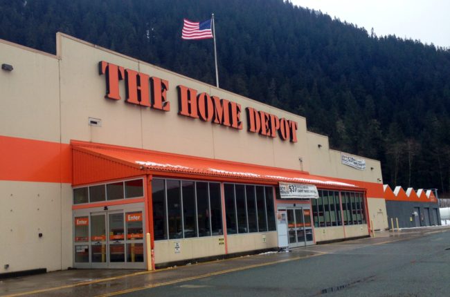 Juneau's Home Depot, pictured here in 2014, is located in the Lemon Creek area on Commercial Boulevard. (Photo by Casey Kelly/KTOO)