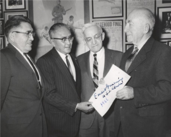 Historical pictures of Alaska U.S. Senators Bob Bartlett and Ernest Gruening compiled for the first Bartlett-Gruening Dinner by Geoffrey Bacon. (Courtesy Geoffrey Bacon)