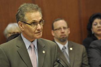 Sen. Kevin Meyer addresses the Alaska Senate, Feb. 10, 2014. (Photo by Skip Gray/Gavel Alaska)