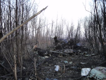 Wreckage of the Cessna 208 that killed two pilots in April. (Photo courtesy of the Alaska State Troopers)