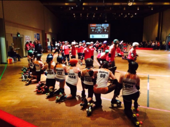 The Sitka Sound Slayers played the Juneau Extra Roughs in their first game against another team. (Scott Burton/KTOO)
