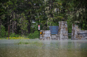 Montana Creek road was closed just past Arctic Circle. (Photo by Heather Bryant/KTOO)