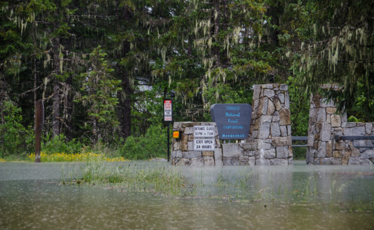 Montana Creek road was closed just past Arctic Circle. (Photo by Heather Bryant/KTOO)
