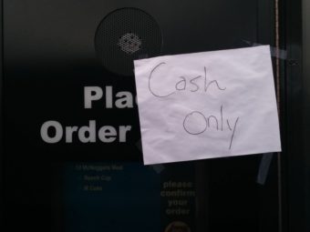 The internet outage has left many businesses unable to accept credit or debit cards. (Photo by Heather Bryant/KTOO)