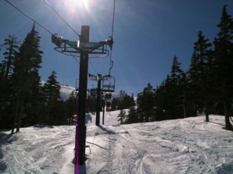 Black Bear Chairlift at Eaglecrest Ski Area in April 2013. (Photo by Matt Miller/KTOO)