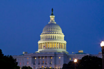 Capitol Hill, Washington DC in the evening