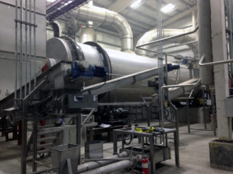 Spin drier sits at the Trident fishmeal plant