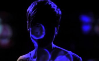 Light projected onto woman's head