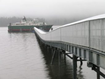 An Inter-Island Ferry Authority ship docks at the South Mitkof Ferry Terminal in 2007, when regular sailings took place. (Photo by Ryan McFarland, Flickr)