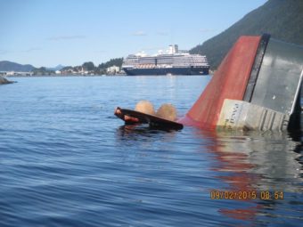 The F/V Pacific Venture near Sitka last week. The Holland America's Westerdam is in the background. (Photo courtesy of Bill Foster)