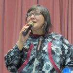 Valerie Davidson, commissioner of the state's Dept. of Health and Social Services, led the panel on tribal-state child welfare in the AVCP region. (Photo by Anna Rose MacArthur/KYUK)