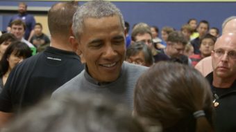 President Barack Obama meets with Kotzebue residents during his three-day tour of Alaska. (Photo by Eric Keto/Alaska Public Media)