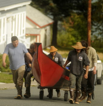 Master Tlingit carver and artist Wayne Price will be featured, with one of his dugout canoes, in an upcoming Smithsonian Institution project. The project examines people’s relationships with water. (Photo by Jillian Rogers/KHNS)