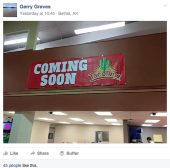 Word is spreading among Bethel residents that a new chain restaurant is coming to town. (Facebook screenshot)