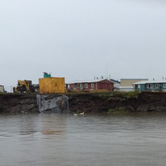 Locals say the “Nignlick” riverbank has been eroding since the 70s. (Photo by Charles Enoch/KYUK)