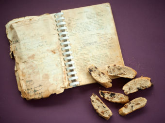 After his mother-in-law's death, NPR's Marc Silver found her go-to cookbook, filled with her copious annotations to recipes. He used it to piece together her take on mandelbread, a Jewish version of biscotti, and other holiday favorites. Akash Ghai/NPR