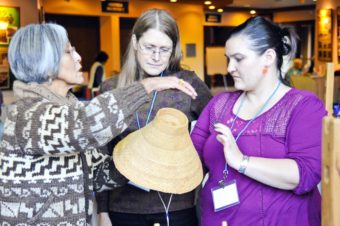 Ernestine Hanlon, Lorraine DeAsis at clan conference 2013. (Photo courtesy Peter Metcalfe)