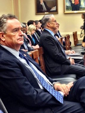 Pebble CEO Tom Collier waits to testify at a U.S. House hearing. (Photo by Liz Ruskin/APRN)