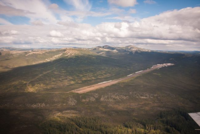 Donlin runway and camp site in summer 2014. (Photo by Dean Swope/KYUK)