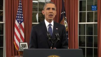 Video still of President Barack Obama's Oval Office Address - Dec. 6, 2015
