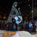 29 - Max, launches off the jump at the Downtown Rail Jam Dec. 19th. Max won the award for best trick. (Photo by Mikko Wilson/KTOO)
