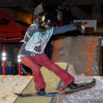 40 - Payton, balances her way down the box at the Downtown Rail Jam Dec. 19th. Payton won the Best Girl award. (Photo by Mikko Wilson/KTOO)