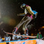 44 - Devyn, catches air at the Downtown Rail Jam Dec. 19th. Devyn won the award for best slam. (Photo by Mikko Wilson/KTOO)