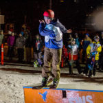 46 - Kevin, rotates off the box at the Downtown Rail Jam Dec. 19th. (Photo by Mikko Wilson/KTOO)