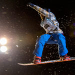 50 - David, airborne at the Downtown Rail Jam Dec. 19th. (Photo by Mikko Wilson/KTOO)