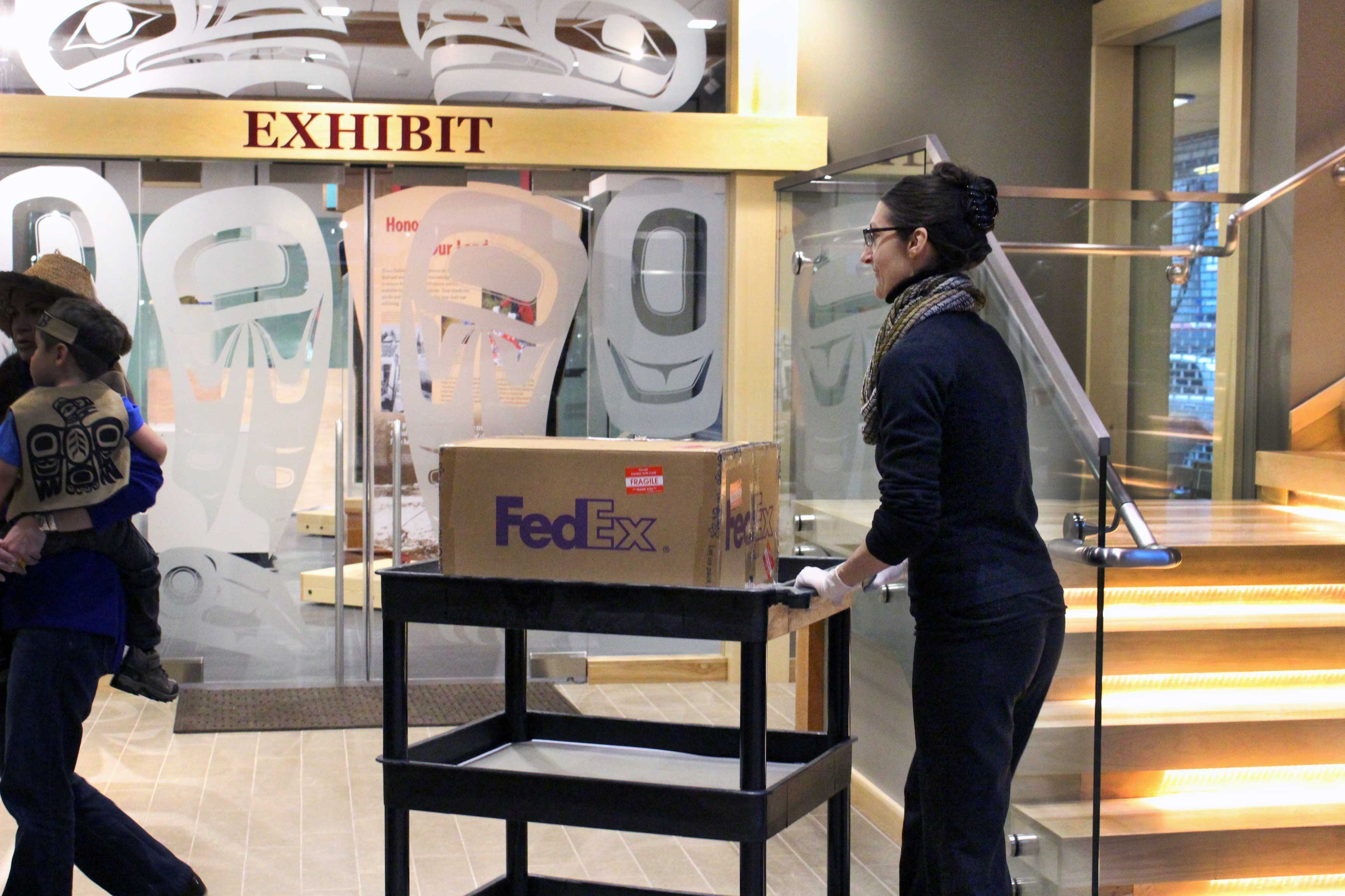 The Sealaska Heritage Institute recently acquired a Chilkat robe believed to be a funerary object. (Photo by Elizabeth Jenkins/KTOO)