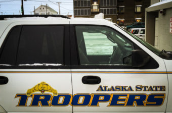 An Alaska State Trooper cruiser parked on Nome’s Front Street in January 2015. (Photo by Matthew F. Smith/KNOM)