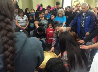 Hundreds gathered Sunday to raise money to support the Fairbanks Four. (Photo by Joaqlin Estus/KNBA)