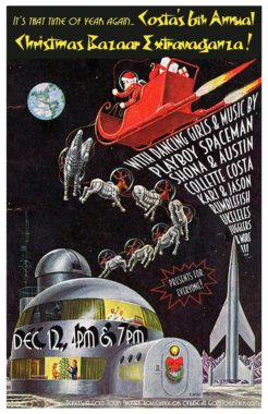The Poster for Costa's 6th Annual Christmas Bazaar Extravaganza happening Saturday, Dec. 12 at the Gold Town Nickelodeon