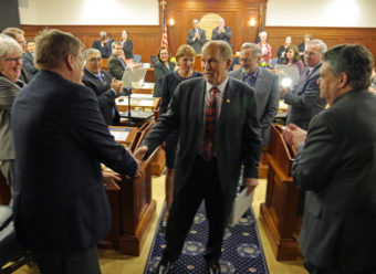 Gov. Bill Walker exiting House Chambers - State of the State - 1
