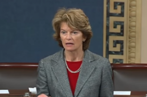 Sen. Lisa Murkowski speaks on the senate floor. (Screenshot)
