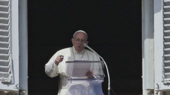 Pope Francis called on "all Christians and people of good will" to work toward abolishing the death penalty, as he addressed a crowd of tourists and pilgrims in St. Peter's Square Sunday. Alessandra Tarantino/AP