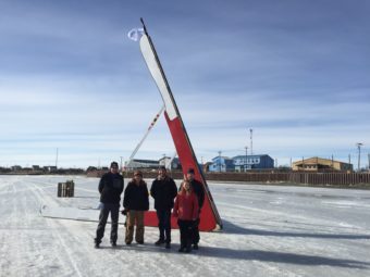 Kuskokwim Ice Classic tripod and construction crew