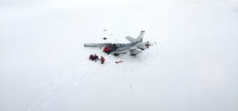 Rescuers work at the site of a crashed small plane on Admiralty Island on April 8. (Photo courtesy Sitka Mountain Rescue)
