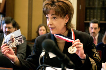Stacy Bannerman testifies before the House Appropriations Subcommittee on Military Quality of Life and Veterans Affairs in 2006. Tom Williams/CQ-Roll Call, Inc./Getty Images