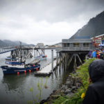 More than a hundred people gathered at Alaska Commercial Fishermen's Memorial May 7, 2016 for the Blessing of the Fleet in Juneau. (Photo by Jennifer Canfield/KTOO)