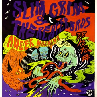 Cover art created by Jolene Chup for Slim Grim & The Reaper Bros debut EP, Anger Machine.