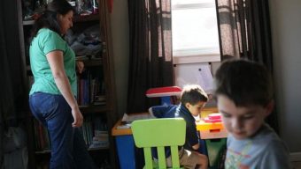 Michelle Suppers at home in Manassas, Va., with her sons, one of whom has attention deficit hyperactivity disorder. States are encouraging parents and doctors to try behavioral therapy for young kids with ADHD. Getty Images
